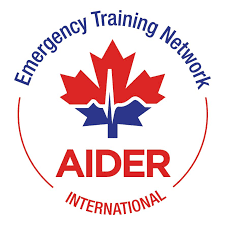 Logo de AIDER Asociación Internacional con casa matriz en Montreal, Canadá, dedicada a desarrollar programas de educación en Desastres, Emergencias, Rescate y Salud.