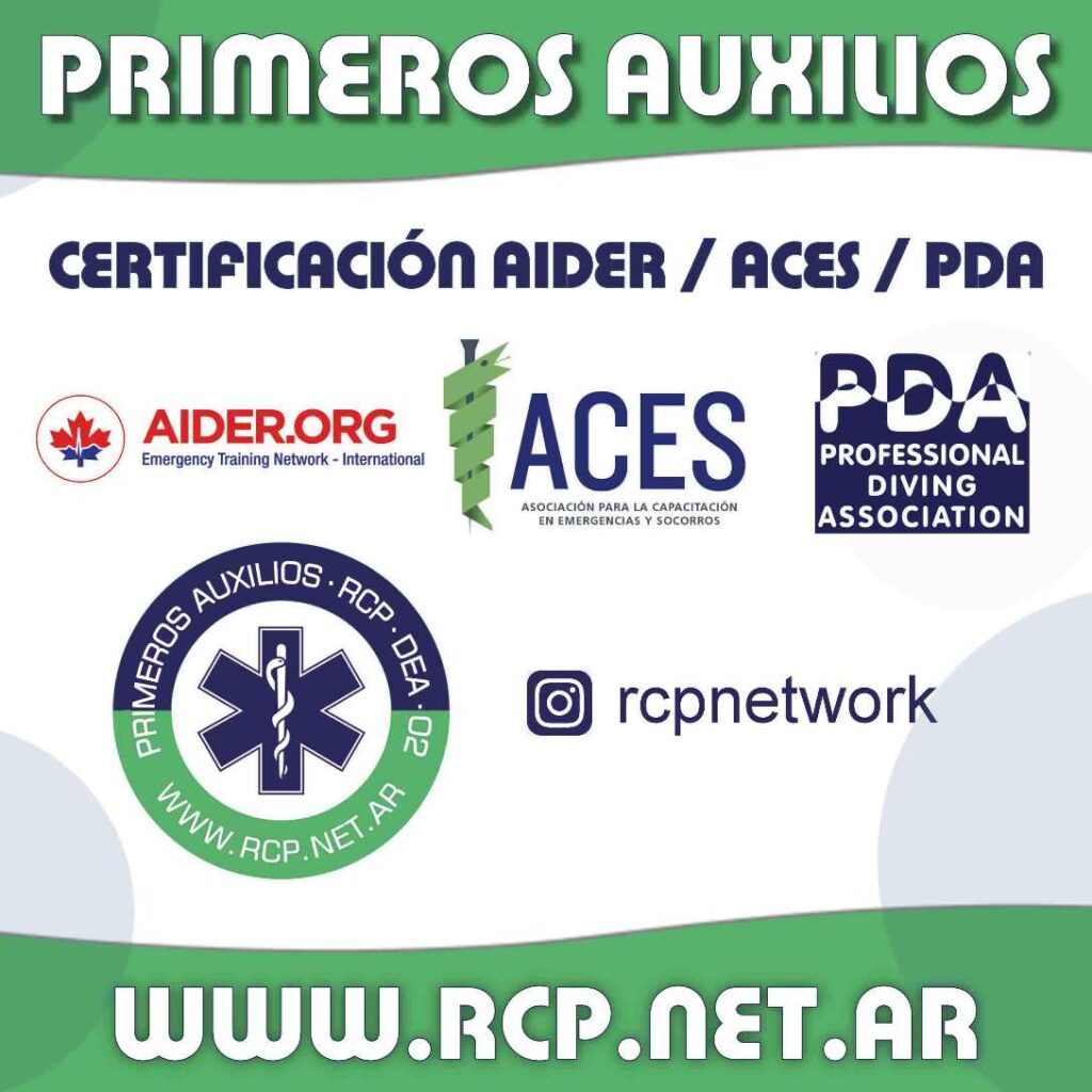 Banner de Cursos de Primeros Auxilios, Reanimación Cardiopulmonar (RCP), y utilización de Desfibrilador Automático Externo (DEA) en San Rafael, Mendoza, San Luis y San Juan